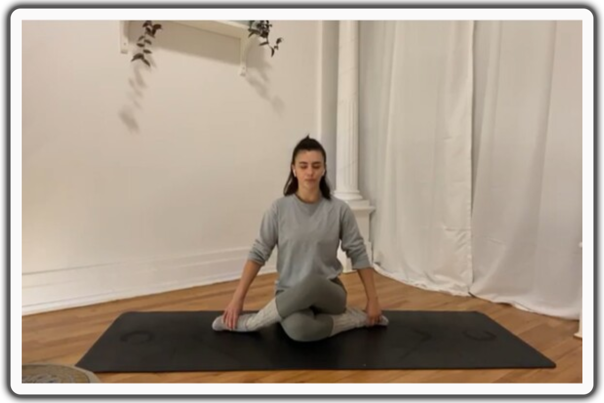Shoelace Pose - calming yoga poses